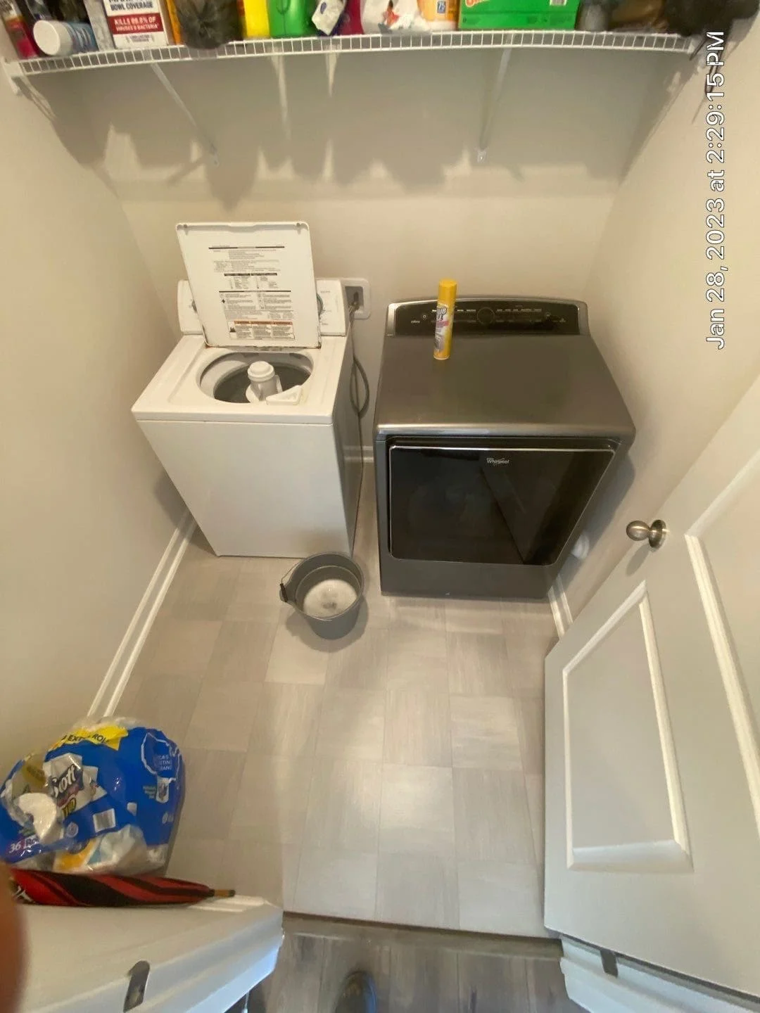 Washing machine overflow water damage in Zebulon
